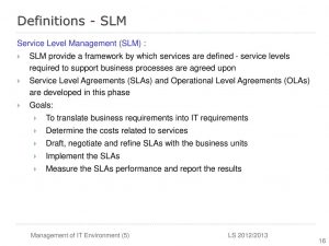 Define Service Level Agreement Itilservice Design It Services Management Martin Sarnovsk Ppt