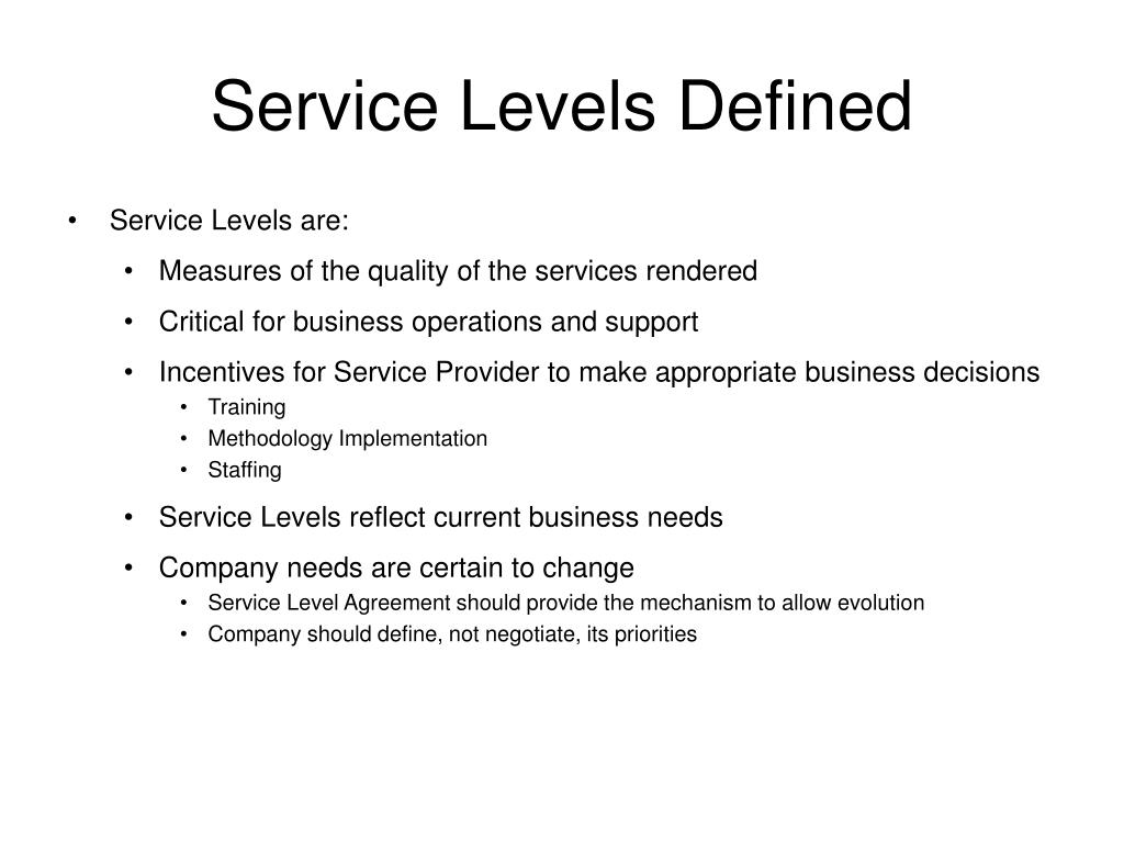 Define Service Level Agreement Ppt Service Level Agreements Powerpoint Presentation Id419315
