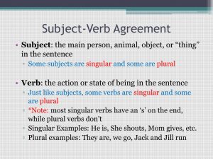 Define Subject Verb Agreement Ppt Subject Verb Agreement Powerpoint Presentation Id3114947
