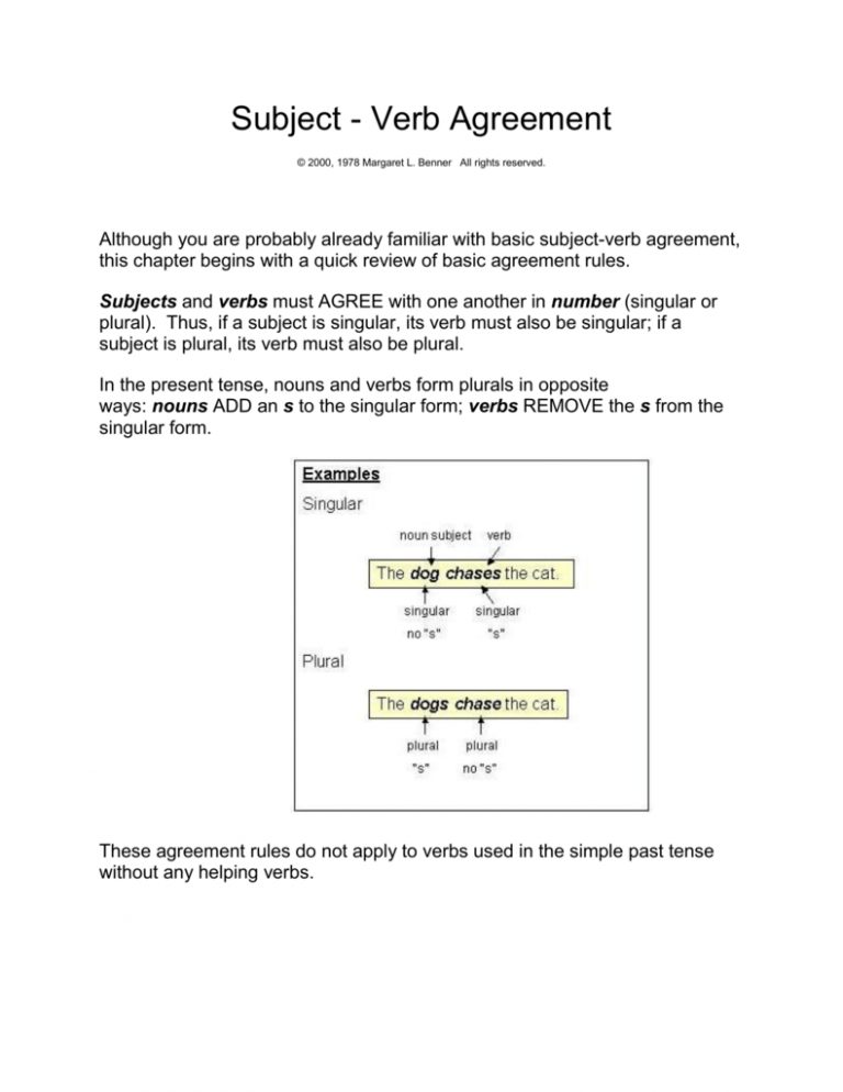 Define Subject Verb Agreement Subject Verb Agreement Rules With Diagrams 8295