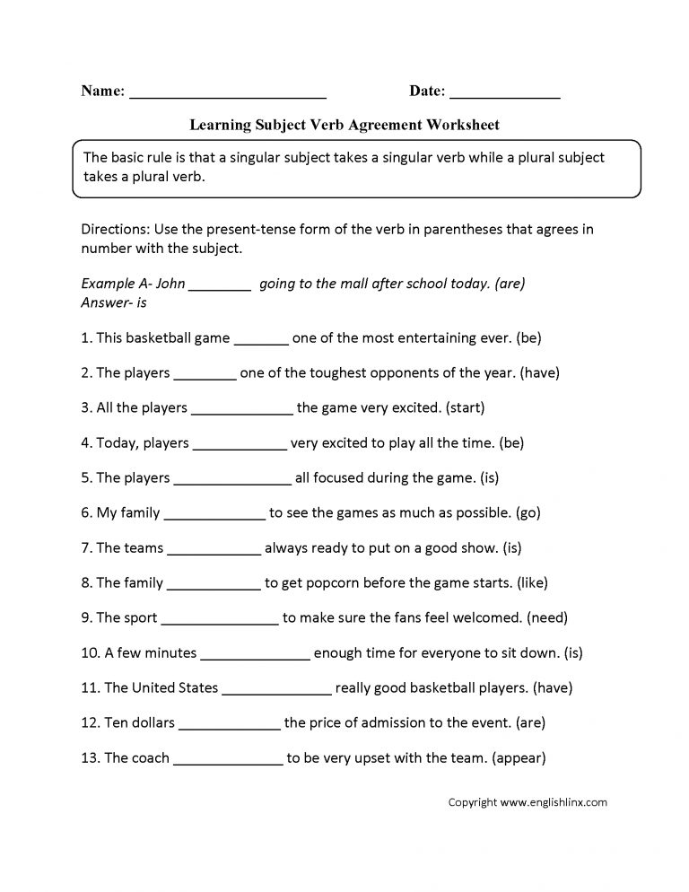 define-subject-verb-agreement-word-usage-worksheets-subject-verb