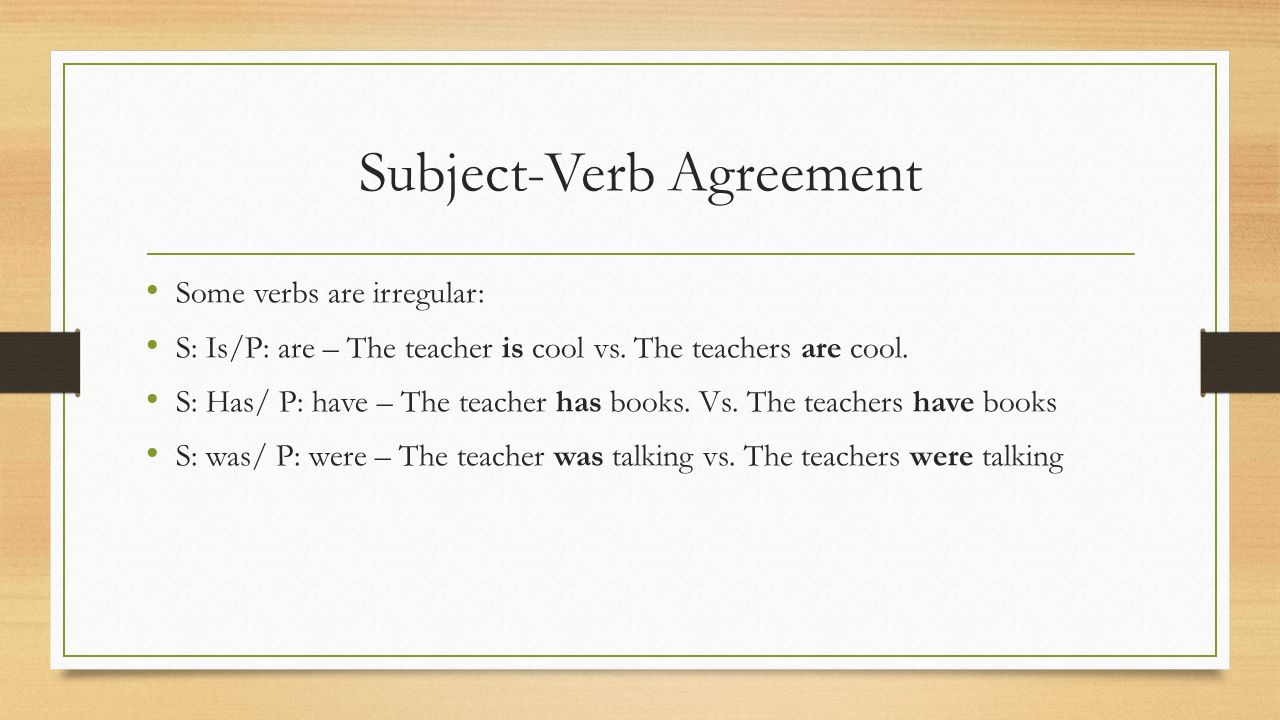 Definition Of Verb Agreement Subject Verb Agreement Ppt Video Online Download