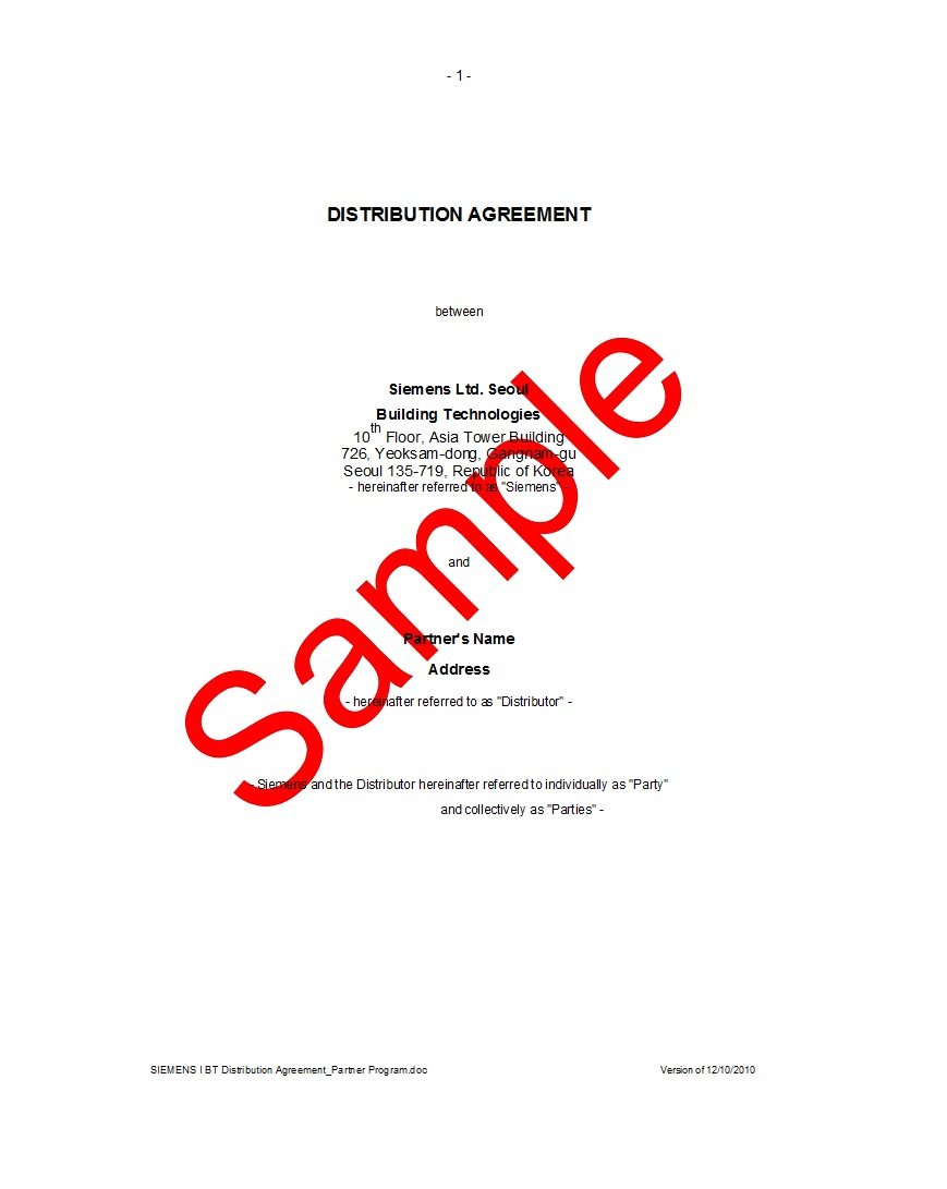 Distributor Agreement Sample Contract 49 Best Free Distribution Agreement Templates Template Lab