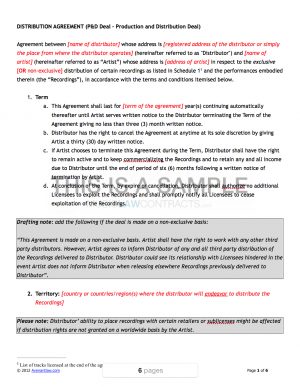 Distributor Agreement Sample Contract Music Distribution Contract