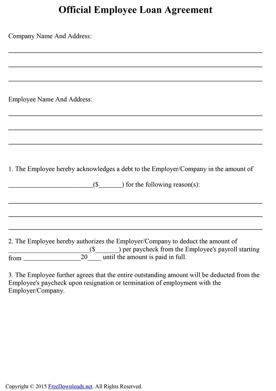 Employee Advance Repayment Agreement 40 Free Loan Agreement Templates Word Pdf Template Lab
