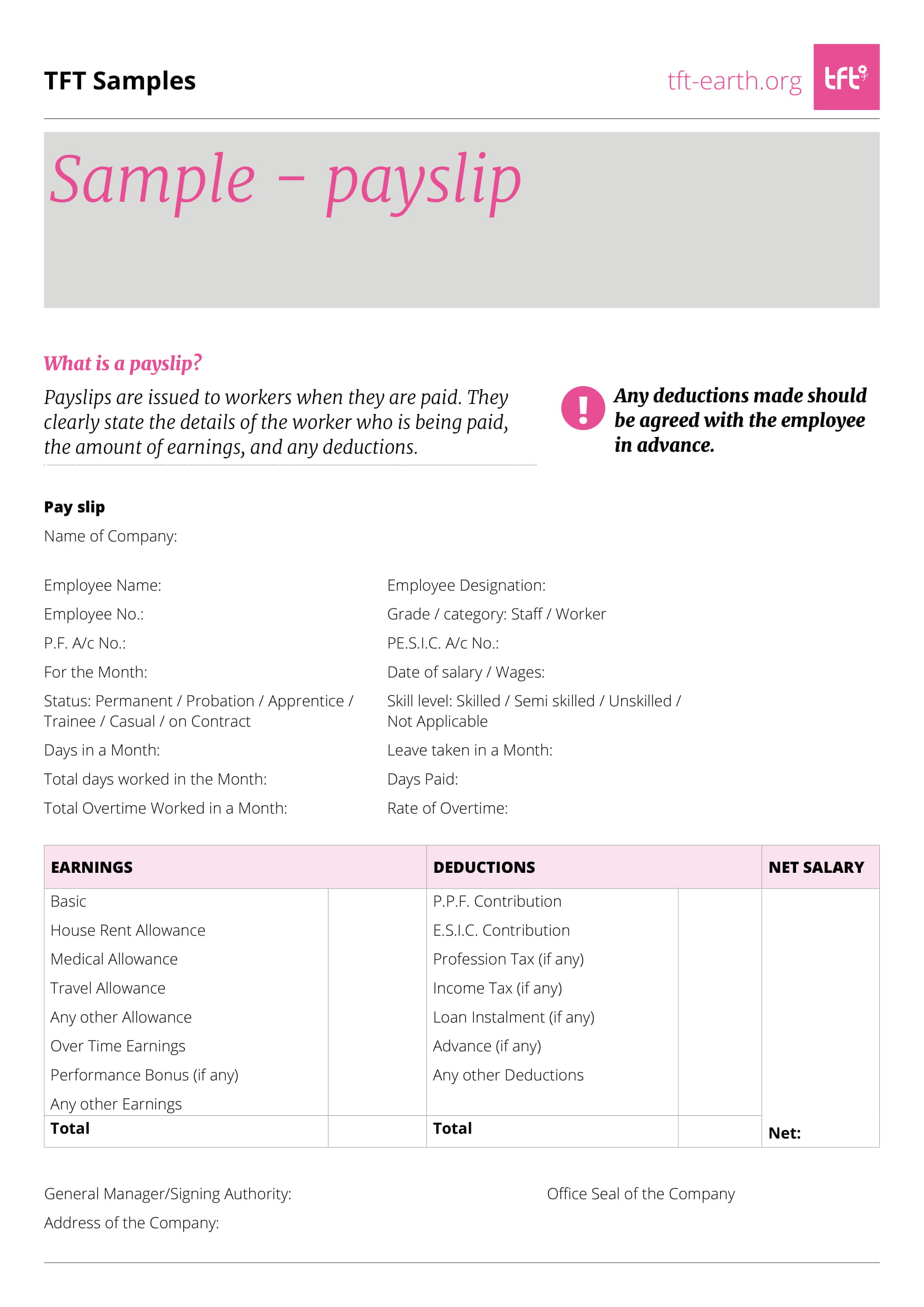 Employee Advance Repayment Agreement 9 Payslip Templates And Examples Pdf Doc Examples