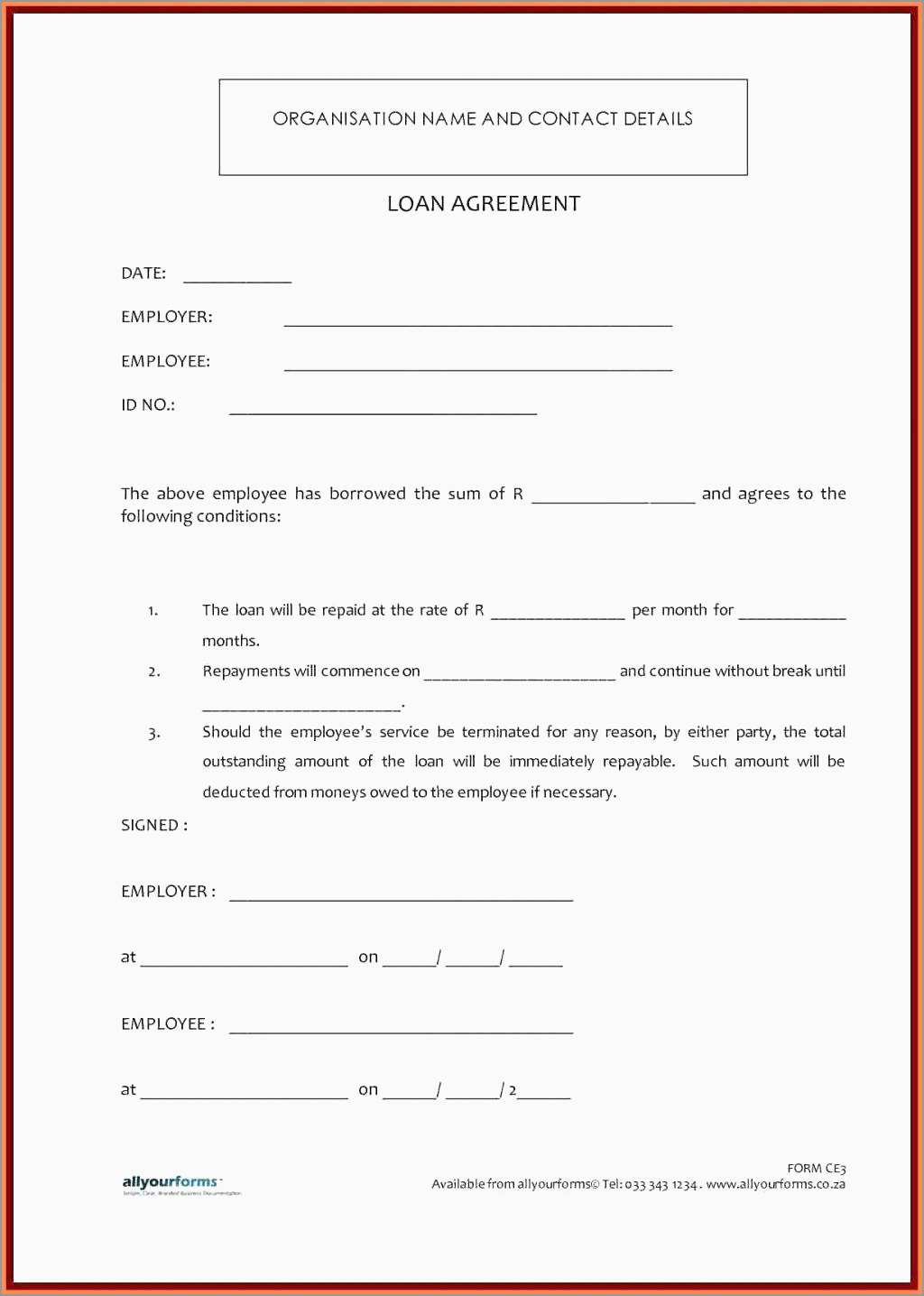 Employee Advance Repayment Agreement Beautiful Loan Repayment Contract Free Template Best Of Template