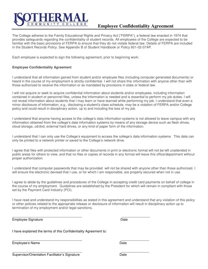 Employee Confidentiality Agreement Form 11 Employee Confidentiality Agreement Examples Pdf Word