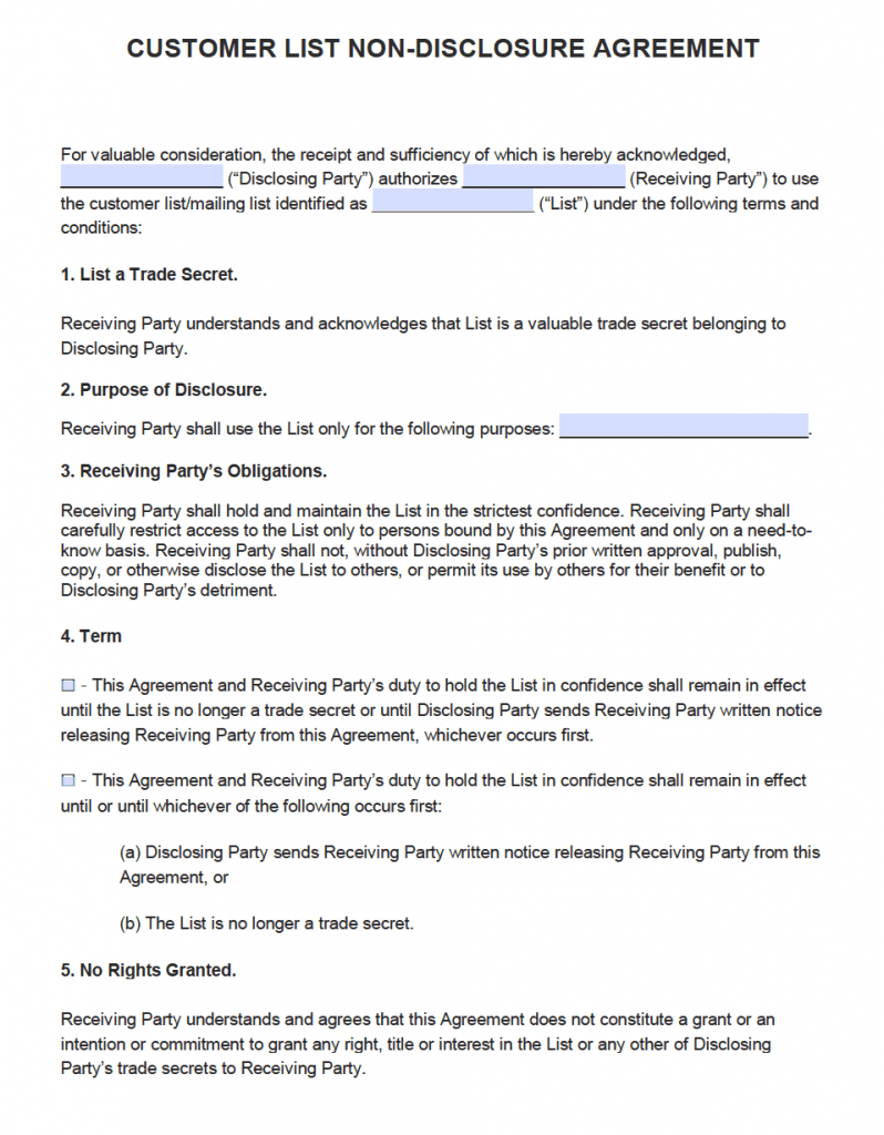 Employee Confidentiality Agreement Form Free Employee Non Disclosure Agreement Nda Pdf Word Docx
