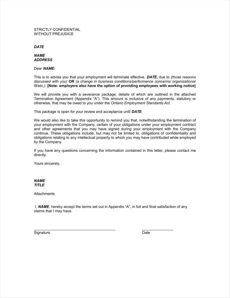 Employee Termination Agreement Sample 20 Agreement Termination Letters Free Word Pdf Excel Format