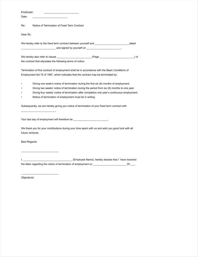 Employee Termination Agreement Sample 20 Agreement Termination Letters Free Word Pdf Excel Format