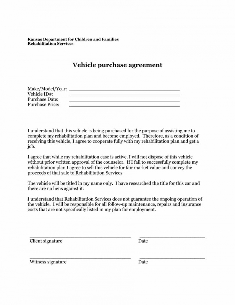 Employee Vehicle Use Agreement Template Free 42 Printable Vehicle Purchase Agreement Templates Template