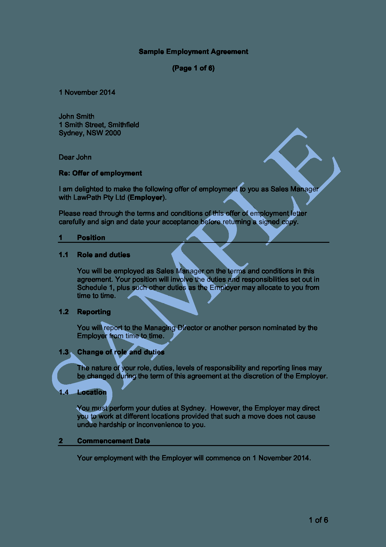 Employee Vehicle Use Agreement Template Full Time Employment Agreement Free Template Sample Lawpath