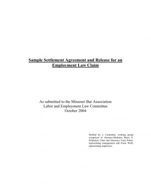 Employment Settlement Agreement Template Sample Settlement Agreement And Release For An