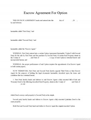 Escrow Agreement Uk Free Simple Escrow Agreement Form Word Pdf Template