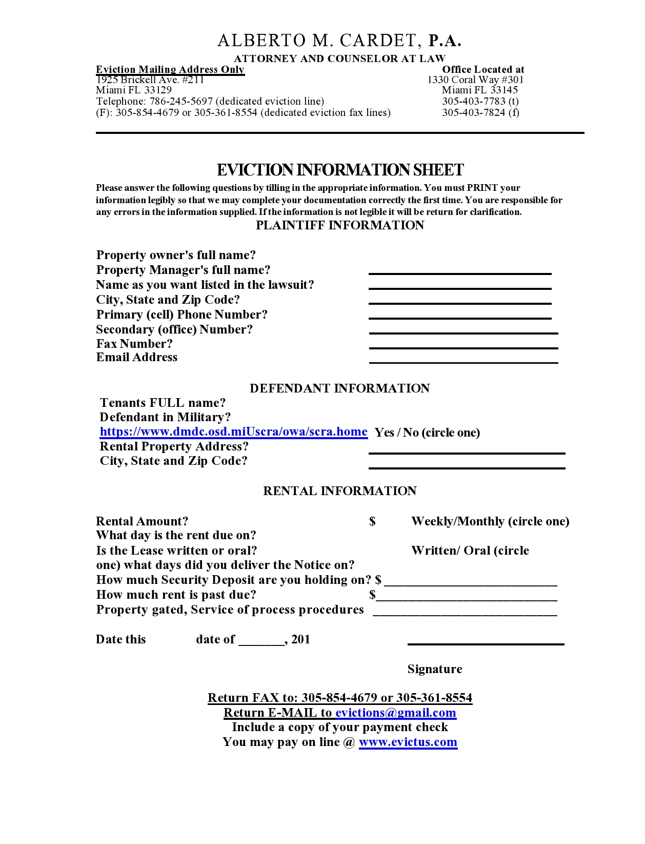 Eviction Without Tenancy Agreement Eviction Information Sheet Representation And Fee Agreement