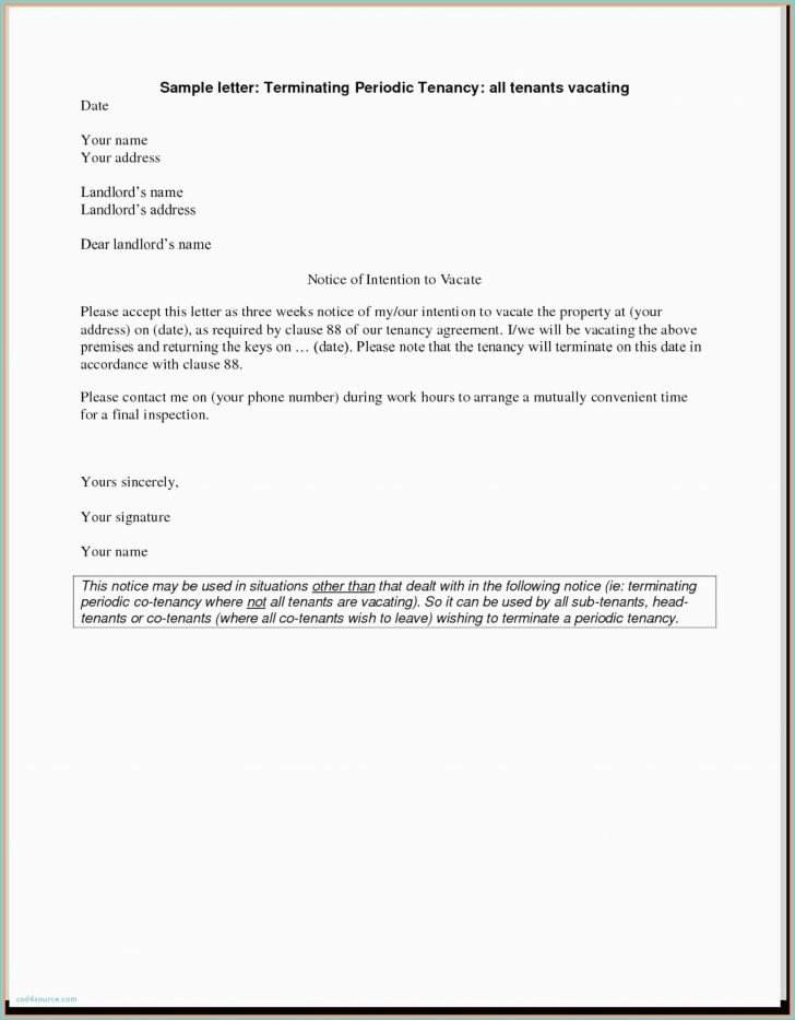 Eviction Without Tenancy Agreement Tenant Notice To Quit Template Contract Termination Notice