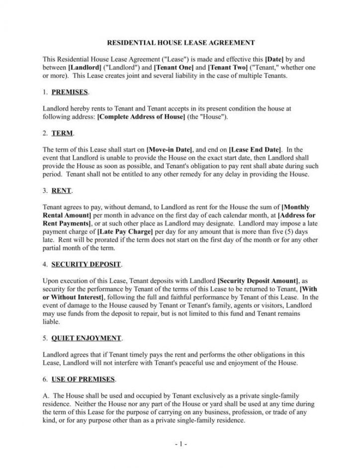 Examples Of Lease Agreements 14 Lease Agreement Templates In Word Free
