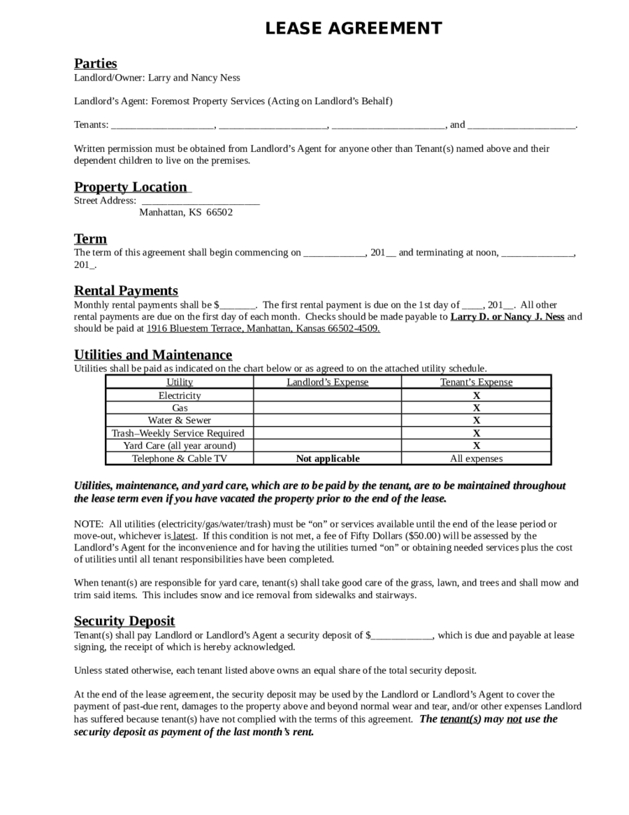 Examples Of Lease Agreements 2019 Lease Agreement Fillable Printable Pdf Forms Handypdf