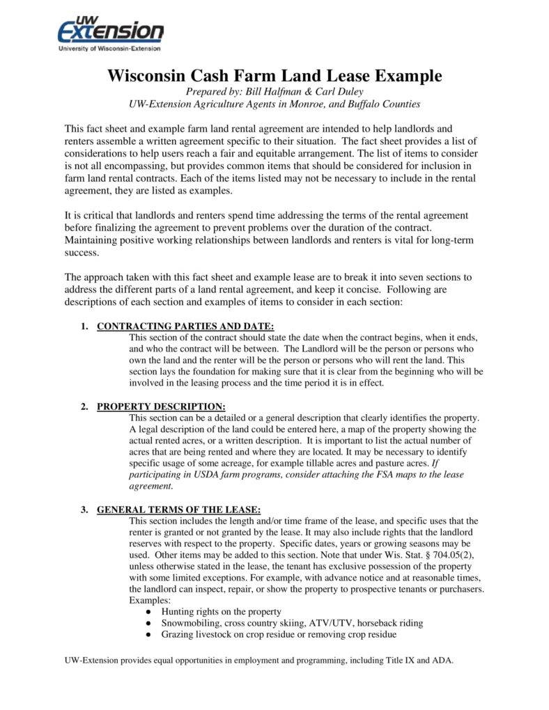 Examples Of Lease Agreements 8 Farm Lease Agreement Templates Pdf Word Free Premium Templates