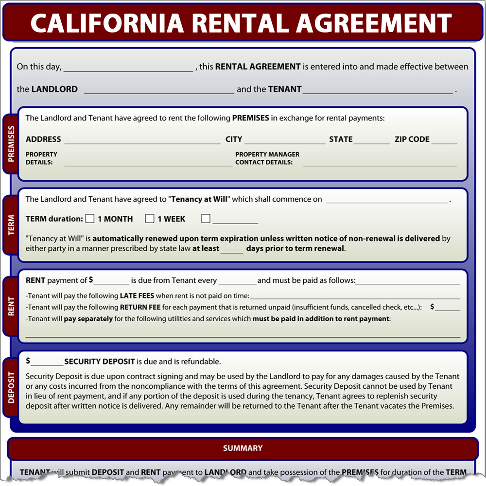 Examples Of Lease Agreements Rental Agreement