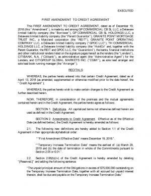 Executed Agreement Definition Citi2018firstamendmentto