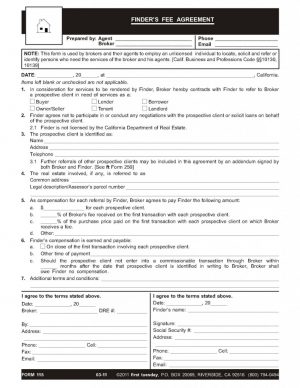 Finder Fee Agreement The Finders Employment Contract A Written Fee Agreement First