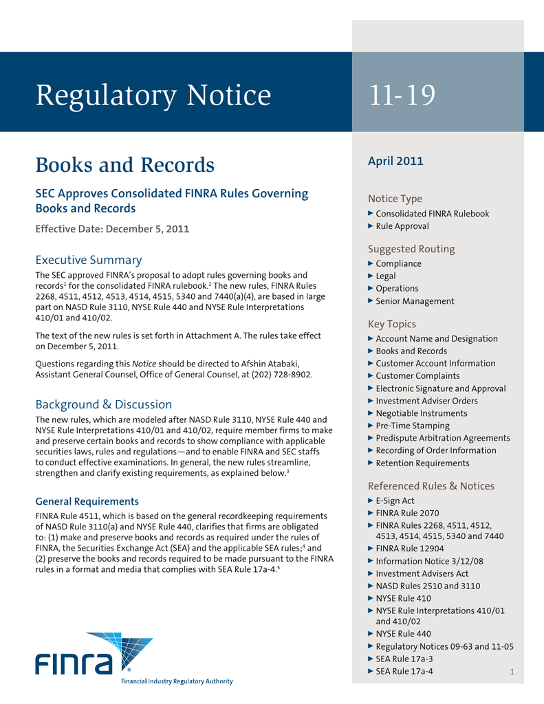 Finra Membership Agreement Regulatory Notice 11 19