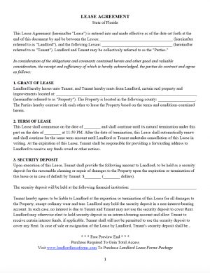 Florida Lease Agreement All 50 States Residential Lease Agreement Landlord Lease Forms