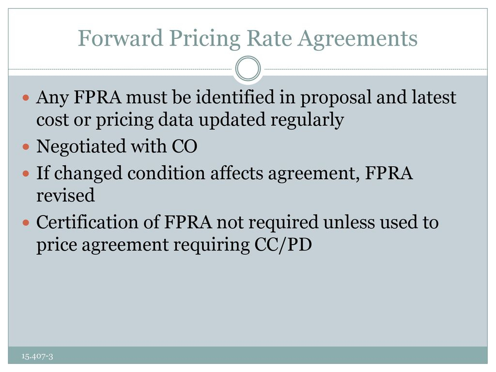 Forward Pricing Agreement Certified Federal Contracts Manager Ppt Download
