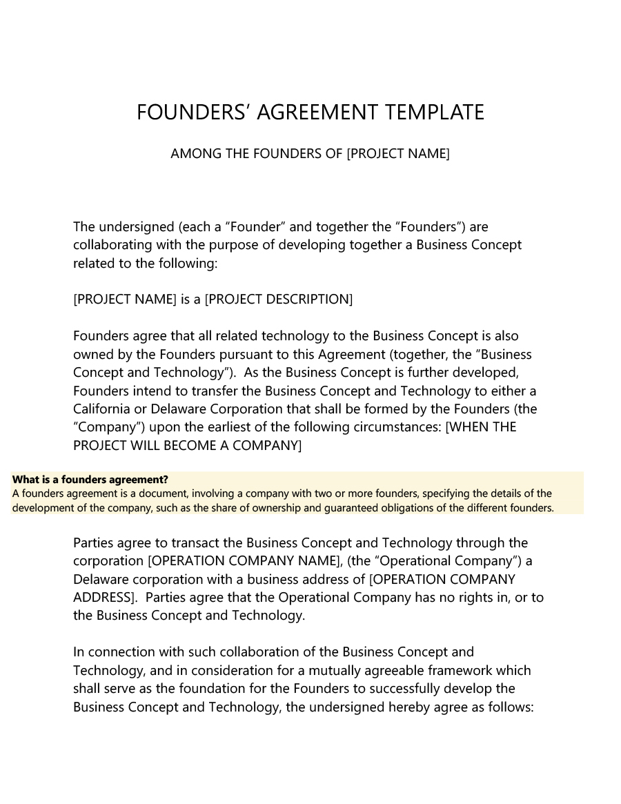 Founder Collaboration Agreement 22 Great Founders Agreement Tramples For Any Startup