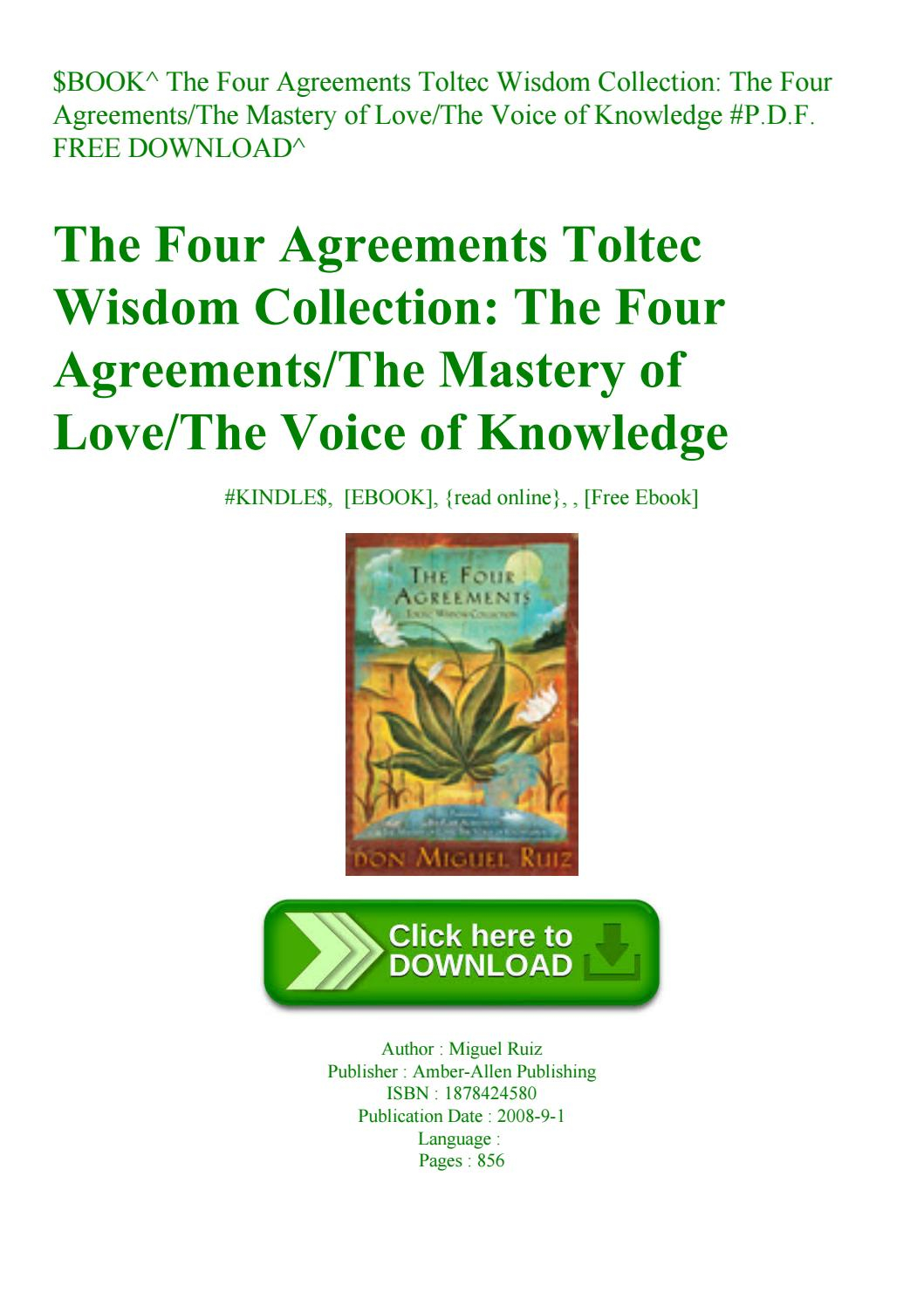 Four Agreements Book Free Download Book The Four Agreements Toltec Wisdom Collection The Four