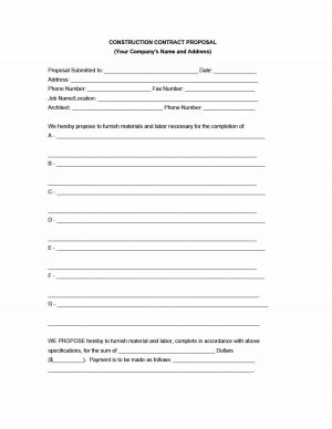 Free Construction Contract Agreement Template 31 Construction Proposal Template Construction Bid Forms