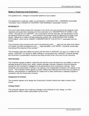 Free Construction Contract Agreement Template Free Construction Contract Template Wilkesworks
