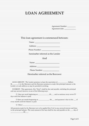 Free Loan Agreement Form 50 Free Loan Agreement Template Word Culturatti