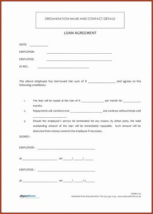 Free Loan Agreement Form Free Loan Agreement Template Word South Africat Personal Resume