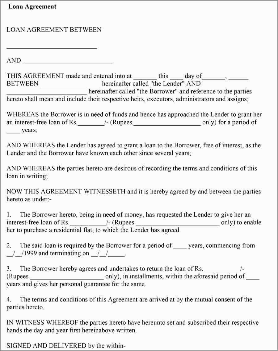 Free Loan Agreement Form New Free Online Loan Agreement Template Best Of Template