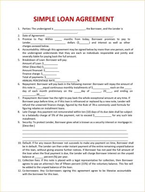 Free Loan Agreement Form Simple Loan Document Ataumberglauf Verband