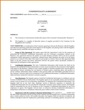 Free Non Disclosure Agreement Form 011 Free Confidentiality Agreement Template Uk Stupendous Ideas Non