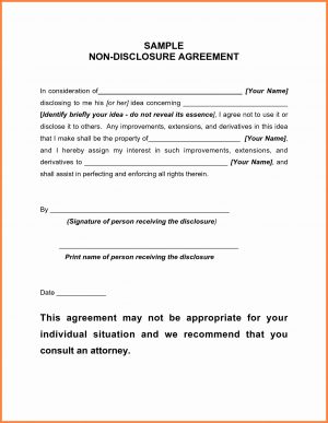 Free Non Disclosure Agreement Form 018 Free Non Disclosure Agreement Template Luxury Sample