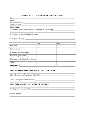 Free Prenuptial Agreement Template Australia Free Printable Prenuptial Agreement Form California Advanced