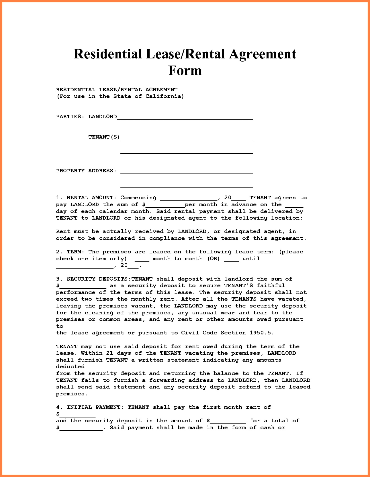 Free Printable Lease Agreement Template Free Printable Lease Agreement Ny Fast 4 Apartment Lease Agreement