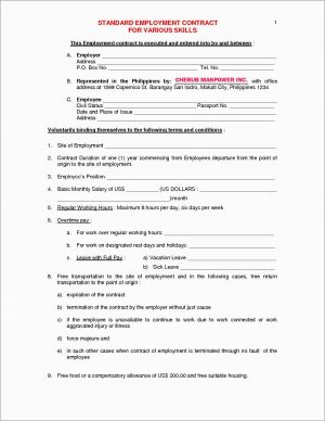 Free Subcontractor Agreement Template Australia Employment Agreement Template Free Download Awesome Employment