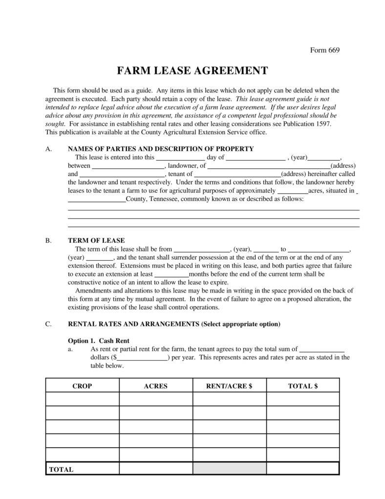 Free Template Lease Agreement 13 Farm Lease Agreement Templates Pdf Word Free Premium