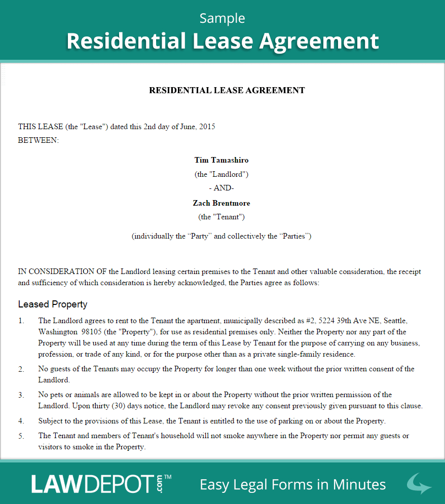 Free Template Lease Agreement Residential Lease Agreement Free Rental Lease Form Us Lawdepot