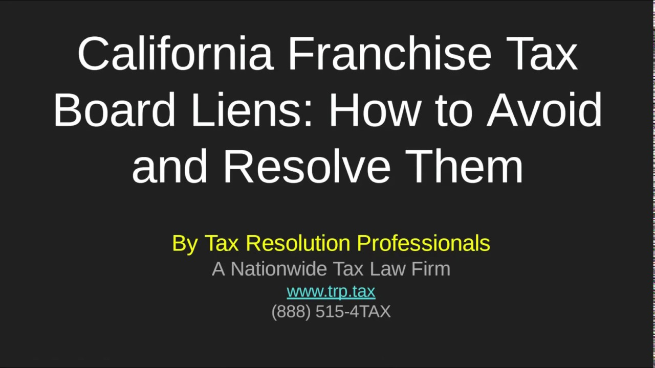 Ftb Ca Gov Installment Agreement California Franchise Tax Board Liens What They Are And How To
