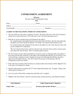 Gallery Consignment Agreement Consignment Agreement Pdf 79755 Agreement Consignment Agreement Form