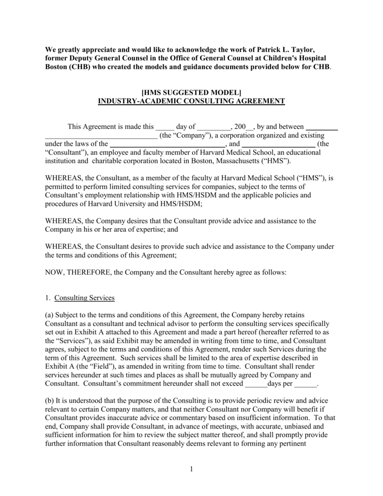 General Counsel Agreement Consulting Agreement Template Ecommons