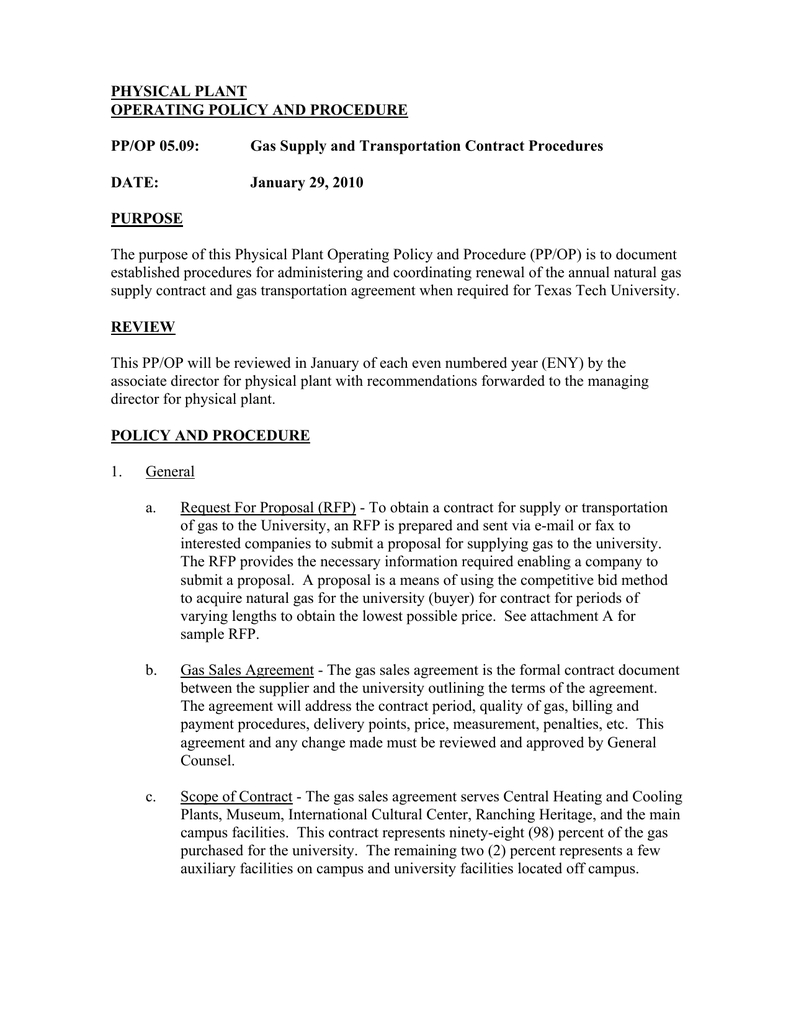 General Counsel Agreement Physical Plant Operating Policy And Procedure Ppop 0509