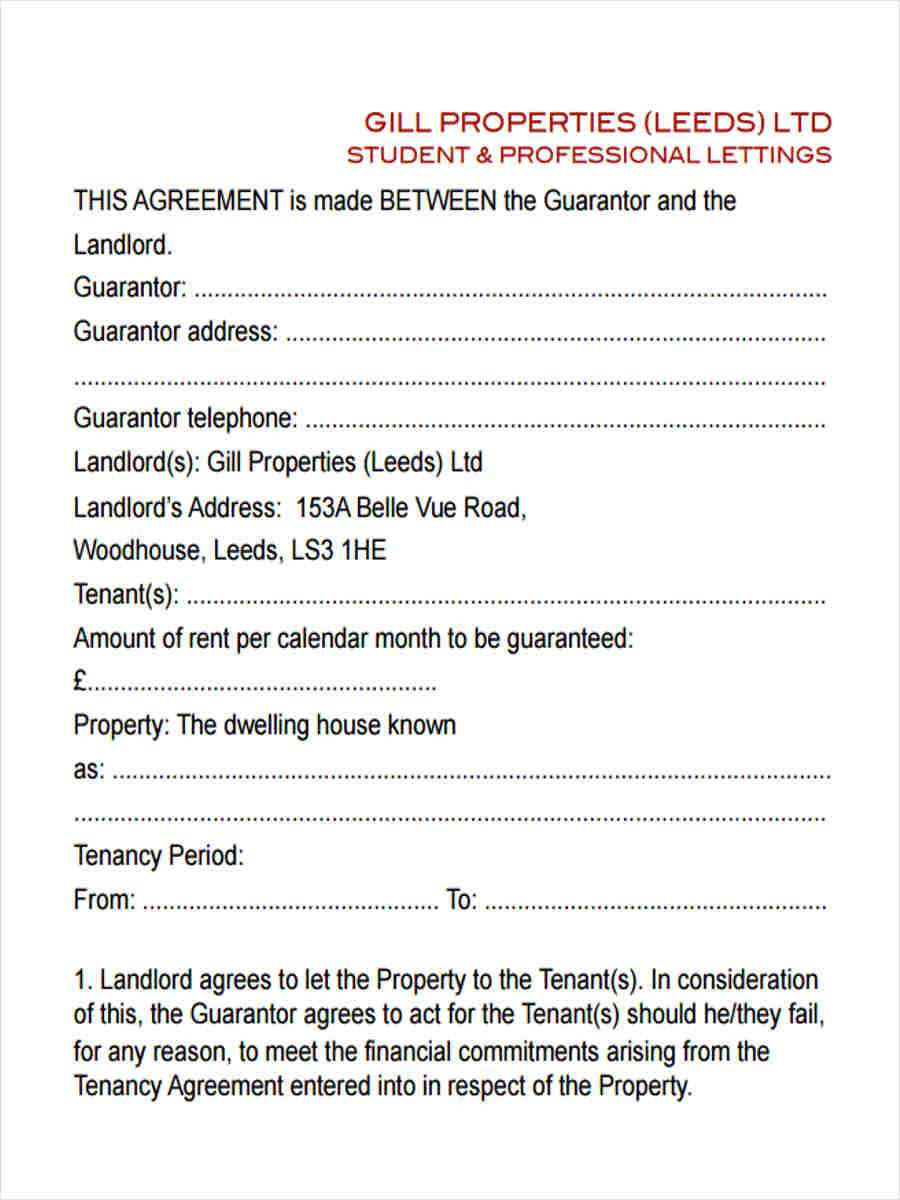 Guarantee Agreement Template Guarantee Agreement Form 83792 9 Guarantor Agreement Form Samples